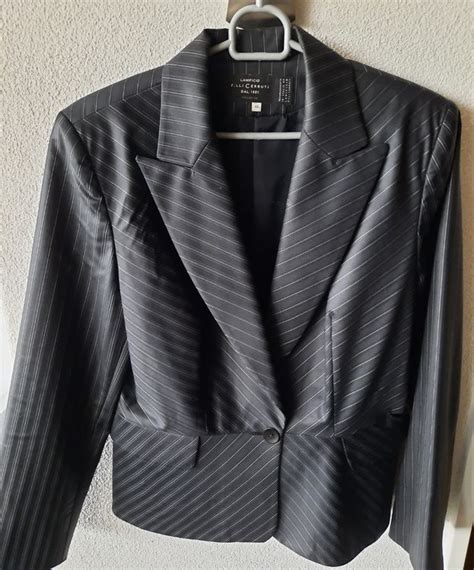 schwarzer blazer mit streifen am ärmel von michael kors|Damen.